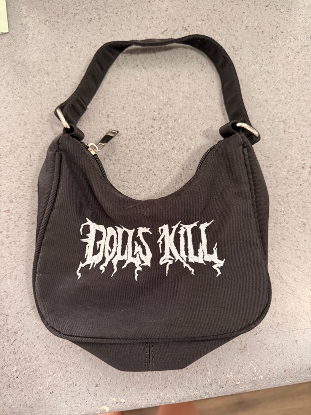 Dolls Kill Black Canvas Shoulder Bag